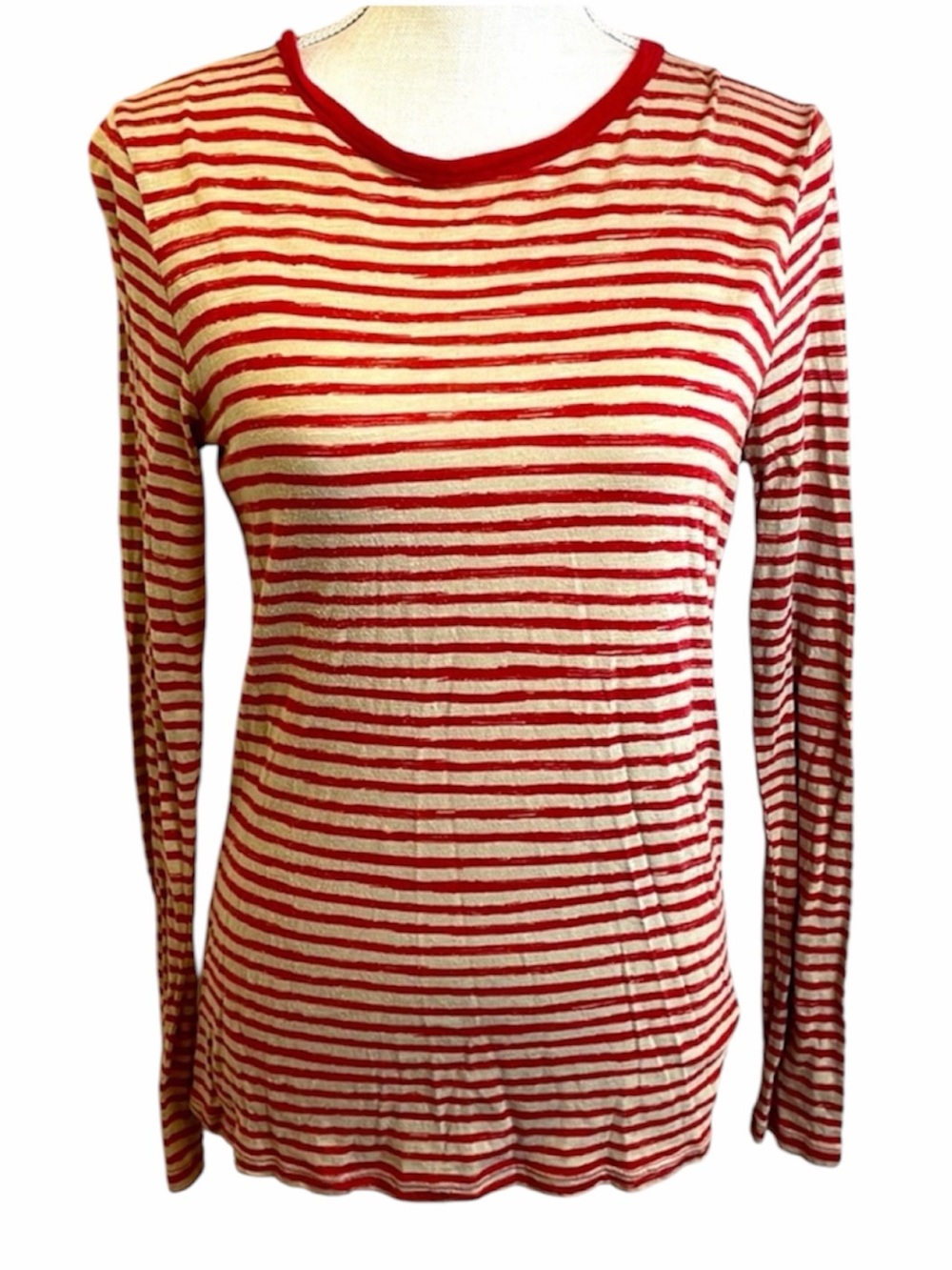 Michael Kors Red &  Cream Striped Long Sleeve T-shirt